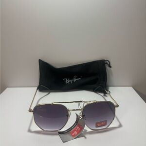 Ray-Ban Sunglasses with Silver Frames and Black Case